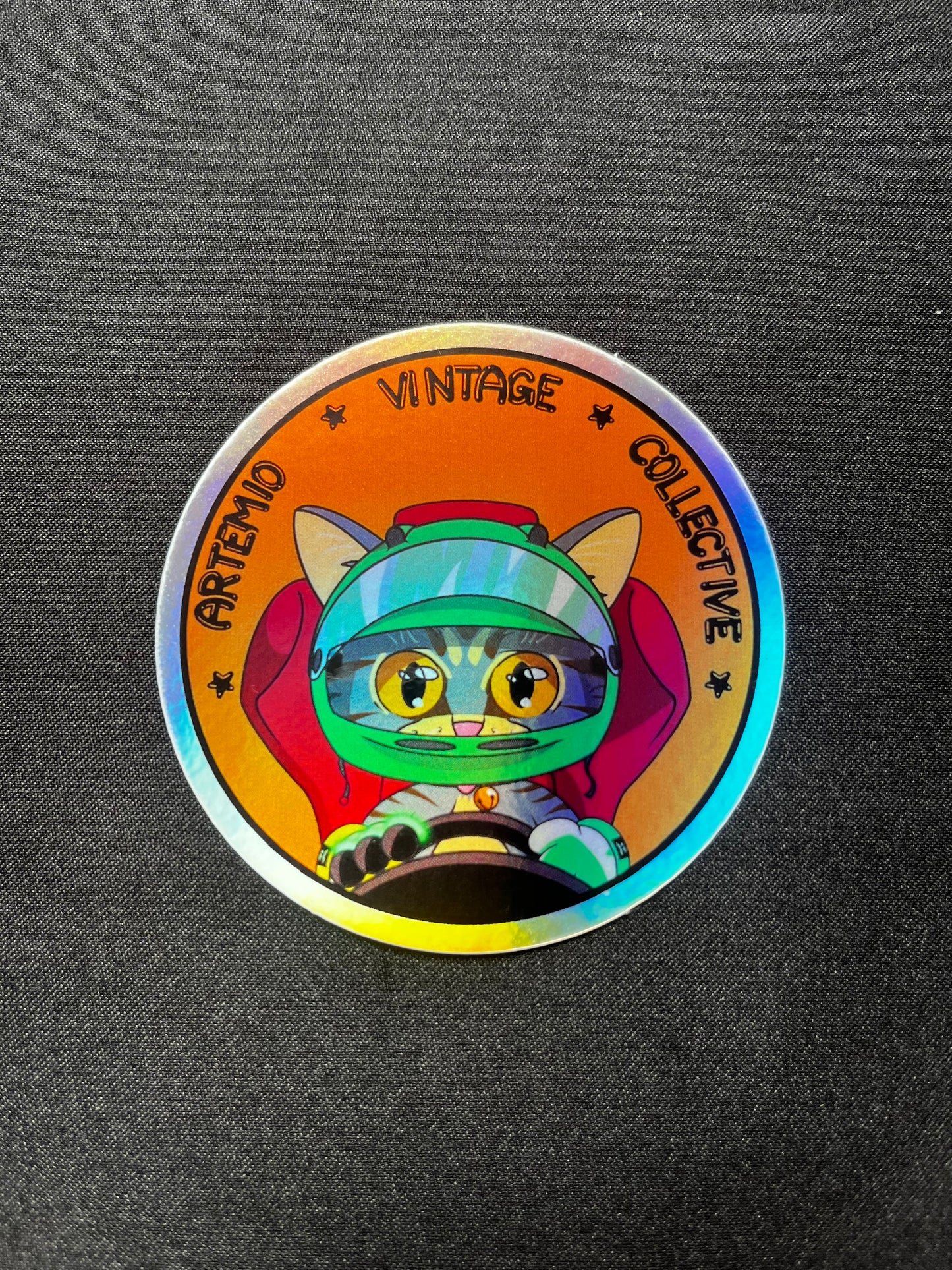 Artemio Vintage Collective Yara Track Cat Holographic Sticker