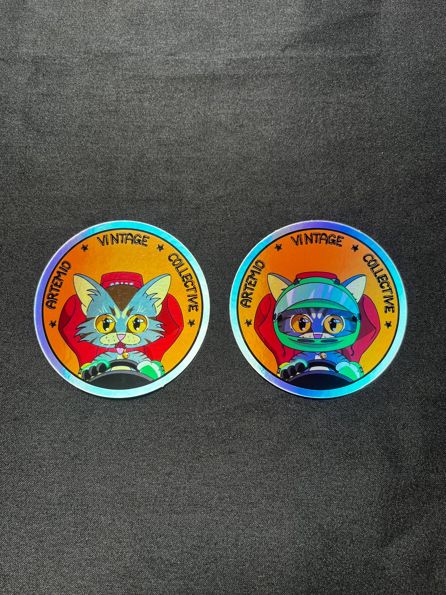 Artemio Vintage Collective Yara Track Cat Holographic Sticker