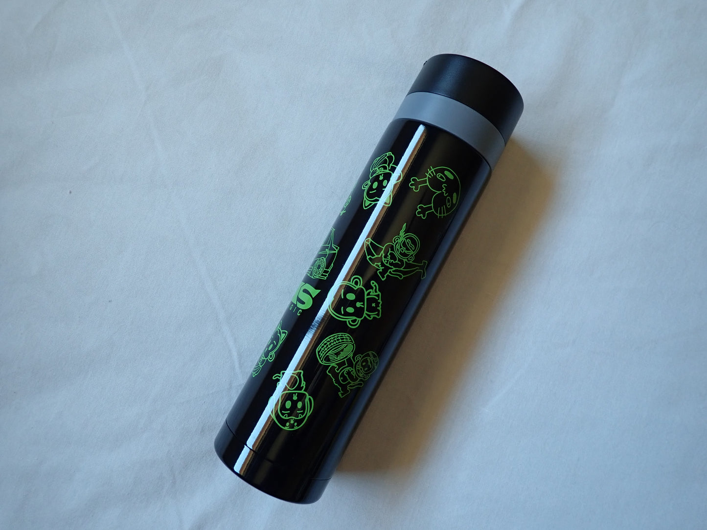 Uras Monkey Magic Water Steel Bottle 340ml (Black) (Shipping Damage) (Reduced Price)