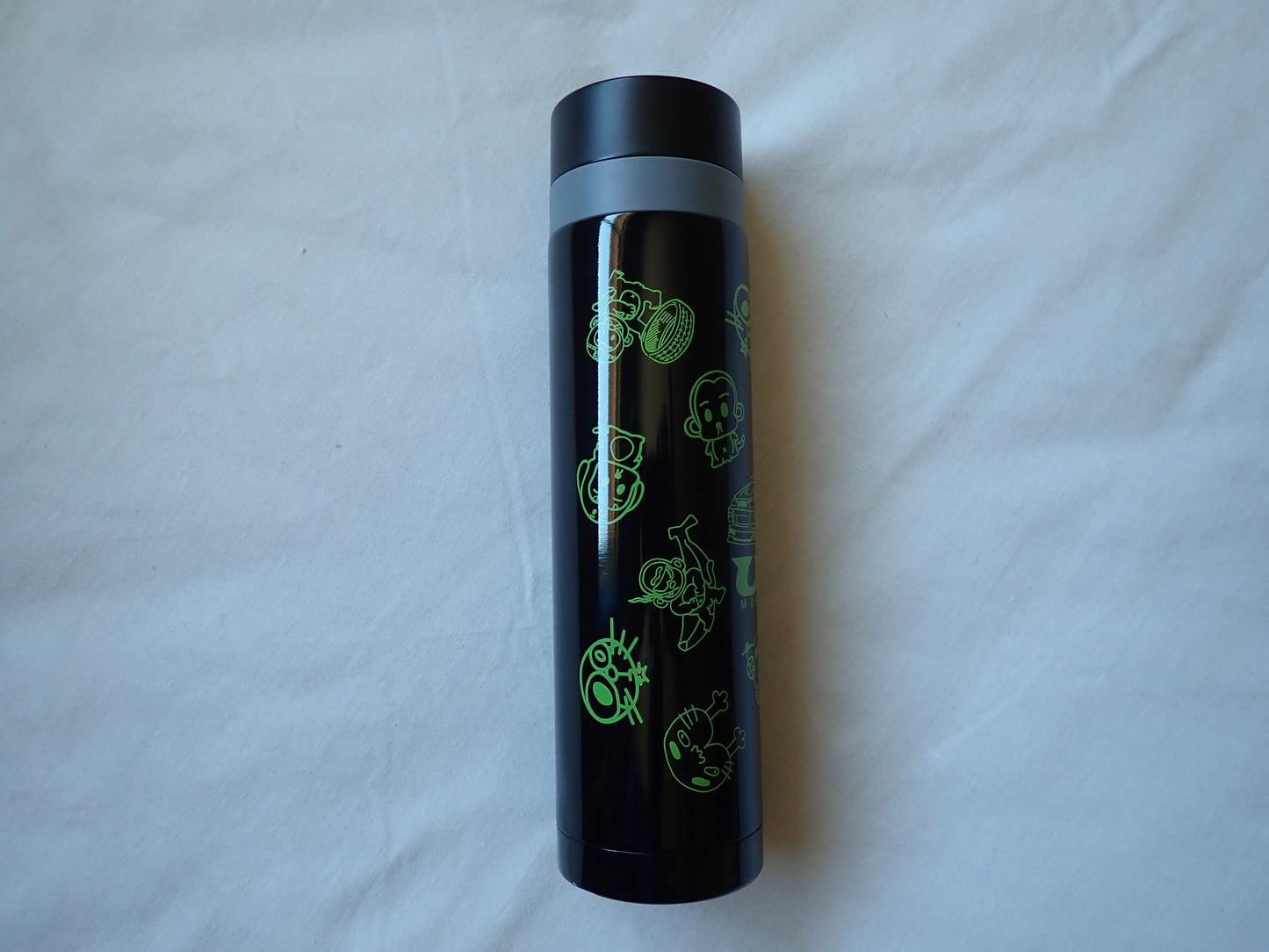 Uras Monkey Magic Water Steel Bottle 340ml (Black) (Shipping Damage) (Reduced Price)