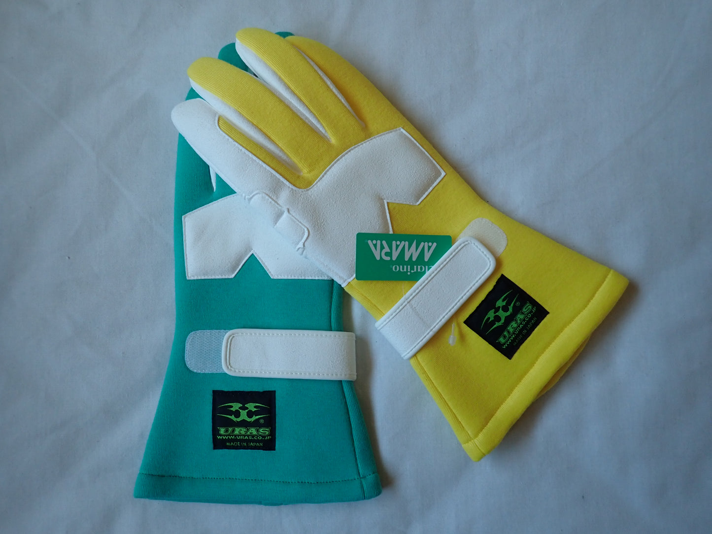 Uras Racing Gloves (Nomuken Style) (Green/ Yellow Mix) (M)