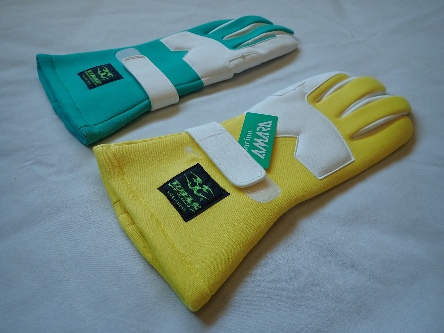 Uras Racing Gloves (Nomuken Style) (Green/ Yellow Mix) (M)